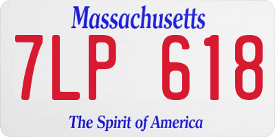 MA license plate 7LP618