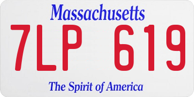 MA license plate 7LP619