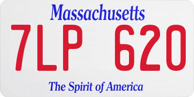 MA license plate 7LP620