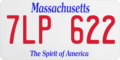 MA license plate 7LP622