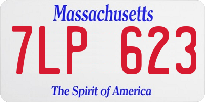 MA license plate 7LP623