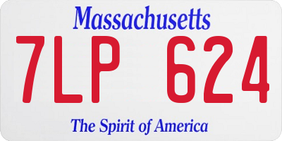 MA license plate 7LP624