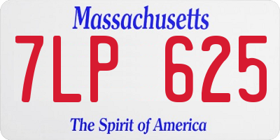 MA license plate 7LP625