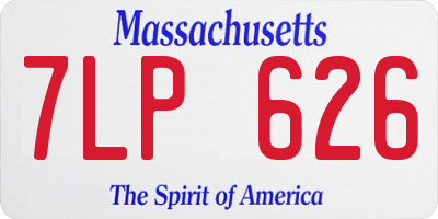 MA license plate 7LP626