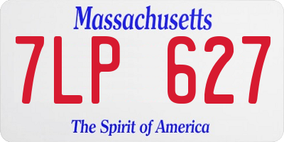 MA license plate 7LP627
