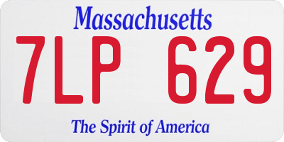 MA license plate 7LP629