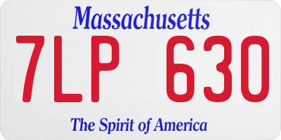 MA license plate 7LP630
