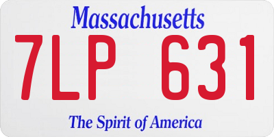 MA license plate 7LP631