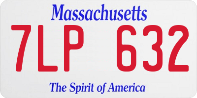 MA license plate 7LP632