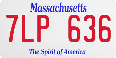 MA license plate 7LP636