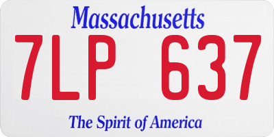 MA license plate 7LP637