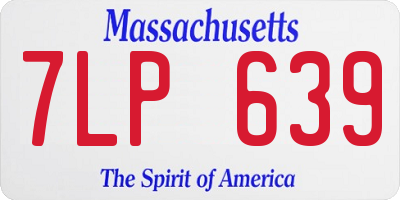 MA license plate 7LP639