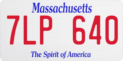 MA license plate 7LP640