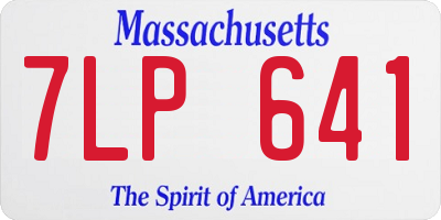 MA license plate 7LP641