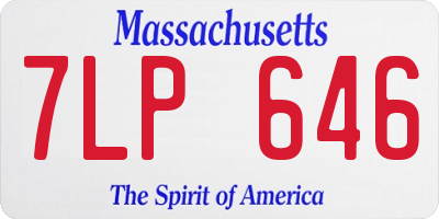 MA license plate 7LP646