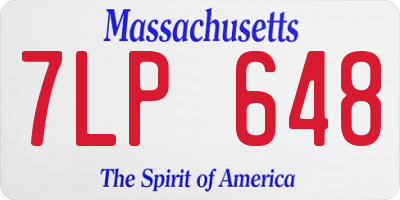 MA license plate 7LP648