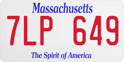 MA license plate 7LP649