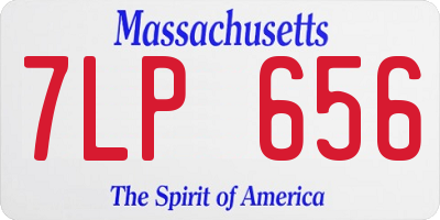 MA license plate 7LP656