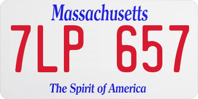 MA license plate 7LP657