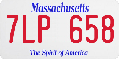 MA license plate 7LP658