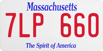MA license plate 7LP660