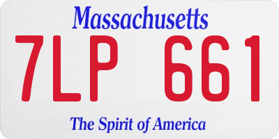 MA license plate 7LP661