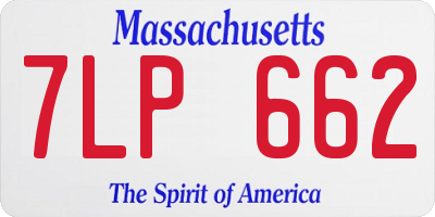 MA license plate 7LP662