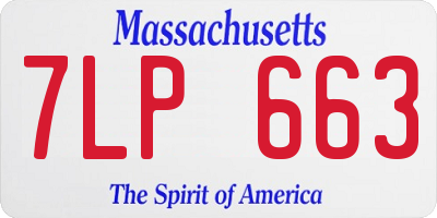 MA license plate 7LP663