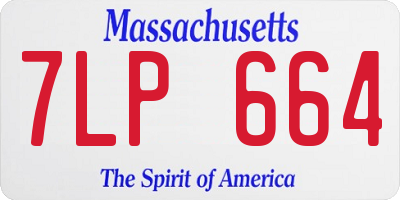 MA license plate 7LP664