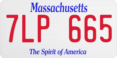 MA license plate 7LP665