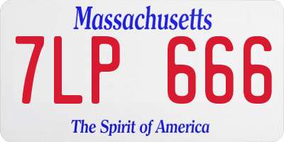 MA license plate 7LP666