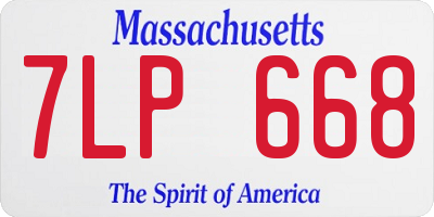 MA license plate 7LP668