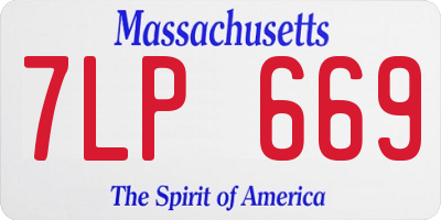 MA license plate 7LP669