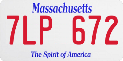 MA license plate 7LP672