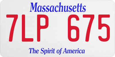 MA license plate 7LP675