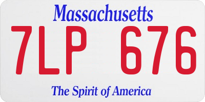 MA license plate 7LP676