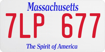MA license plate 7LP677