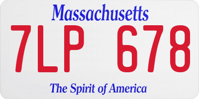 MA license plate 7LP678