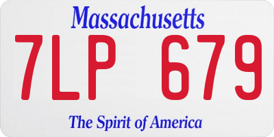 MA license plate 7LP679