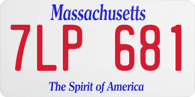 MA license plate 7LP681