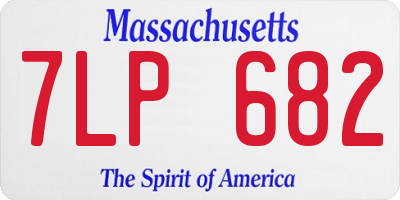 MA license plate 7LP682
