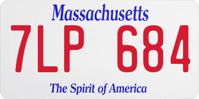 MA license plate 7LP684