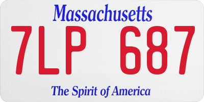 MA license plate 7LP687