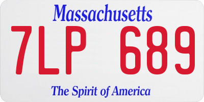 MA license plate 7LP689