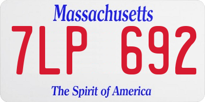 MA license plate 7LP692