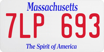 MA license plate 7LP693