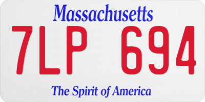MA license plate 7LP694