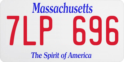 MA license plate 7LP696
