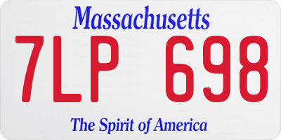 MA license plate 7LP698