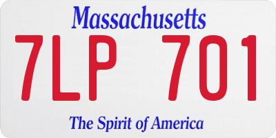 MA license plate 7LP701